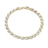 Złota dwukolorowa bransoletka z serduszkami Złota dwukolorowa bransoletka z serduszkami