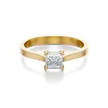 Pierścionek diament szlif princessa