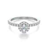 Pierścionek białe złoto z diamentami