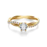 Pierścionek złoty z diamentami Pierścionek złoty z diamentami