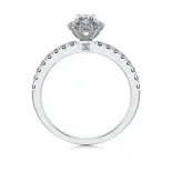 Pierścionek białe złoto z diamentami