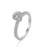 Pierścionek białe złoto z diamentami