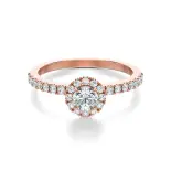 Pierścionek zaręczynowy różowe złoto