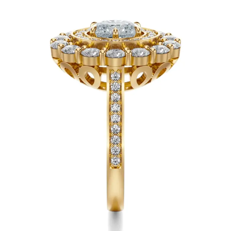 Pierścionek z owalnym diamentem