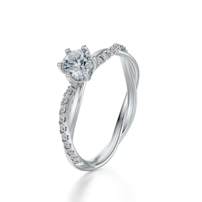 Pierścionek złoty z diamentami Pierścionek złoty z diamentami