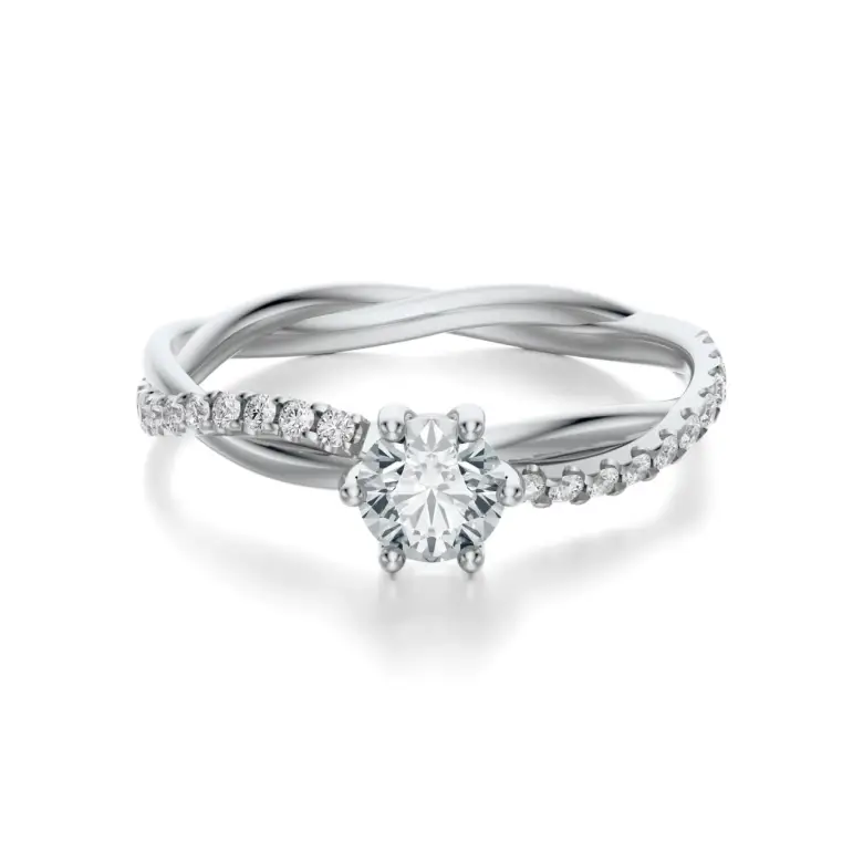 Pierścionek złoty z diamentami Pierścionek złoty z diamentami