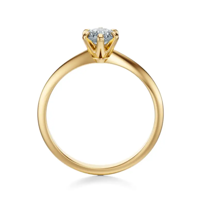 Złoty pierścionek z dużym diamentem Złoty pierścionek z dużym diamentem