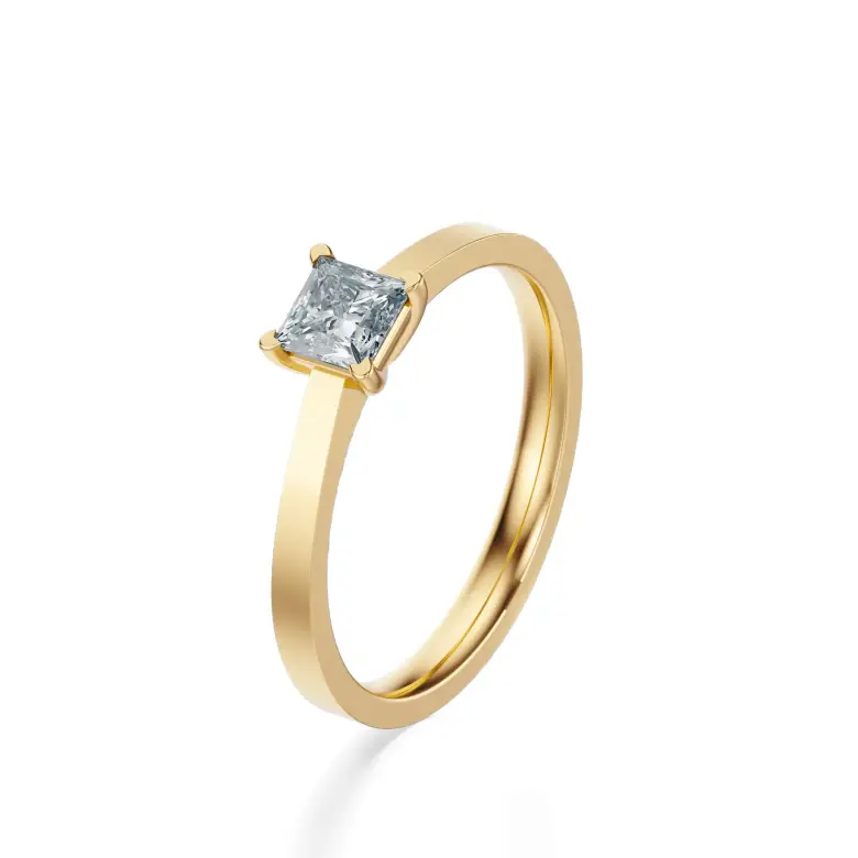 Pierścionek diament szlif princessa Pierścionek diament szlif princessa