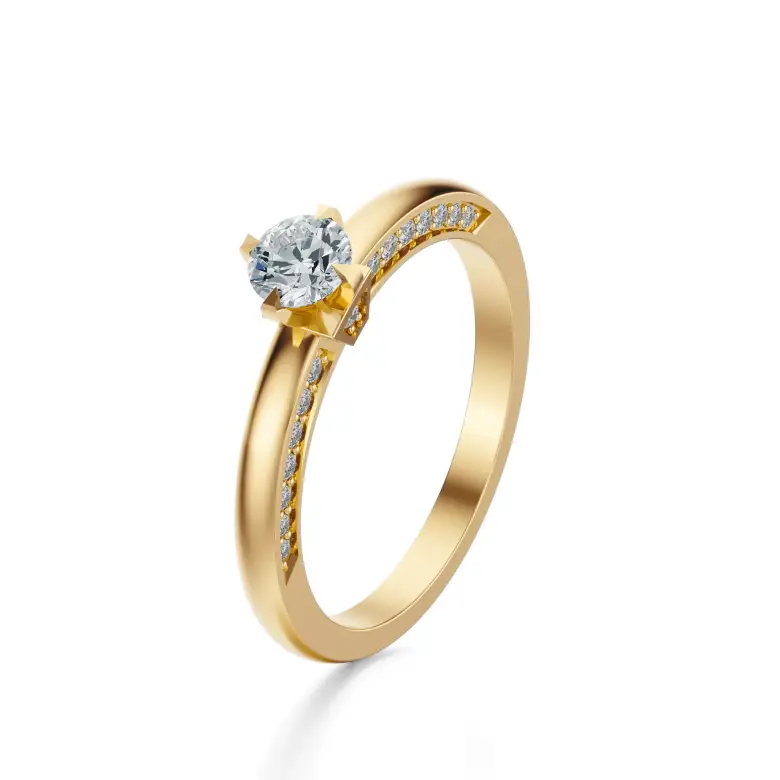 Pierścionek złoty z diamentami Pierścionek złoty z diamentami