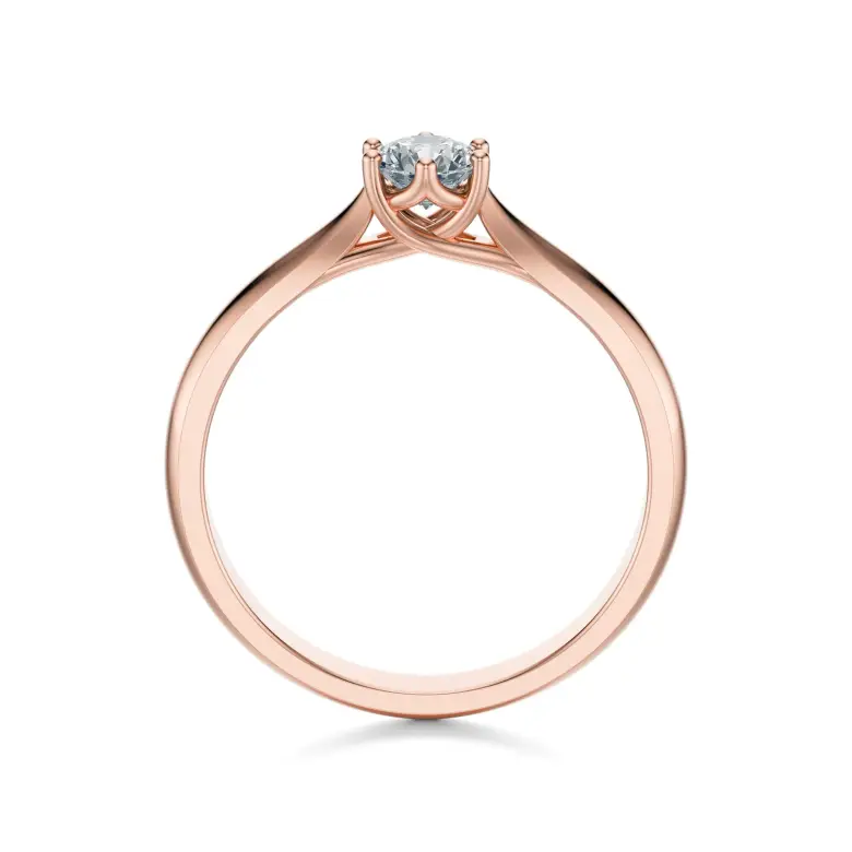 Pierścionek z diamentem różowe złoto Pierścionek z diamentem różowe złoto