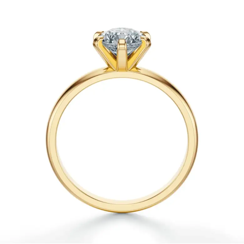 Złoty pierścionek z dużym diamentem Złoty pierścionek z dużym diamentem