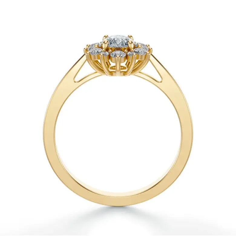 Pierścionek złoty z diamentami Pierścionek złoty z diamentami