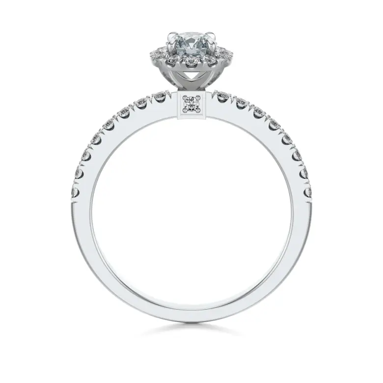 Pierścionek białe złoto z diamentami