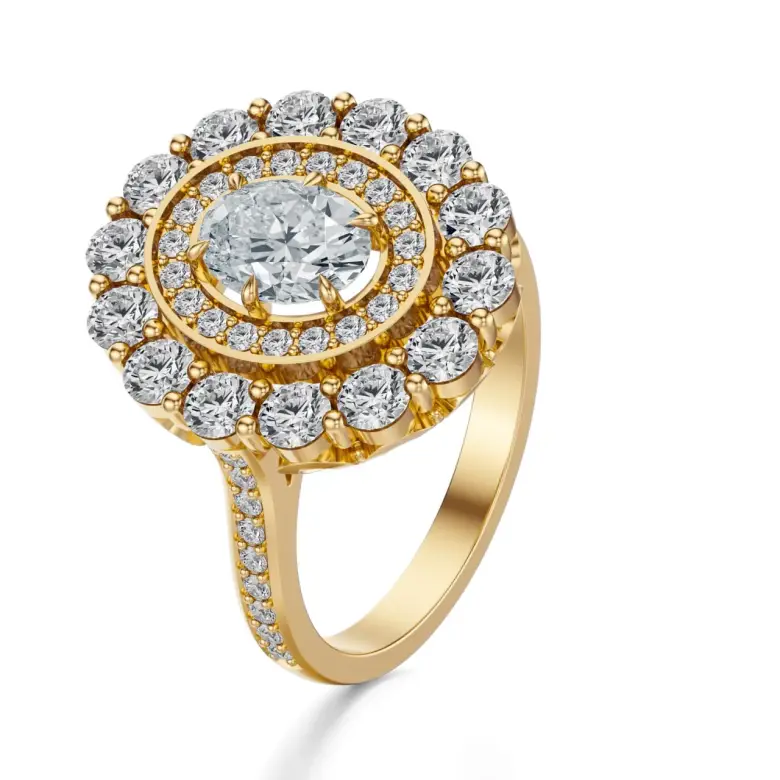 Pierścionek z owalnym diamentem