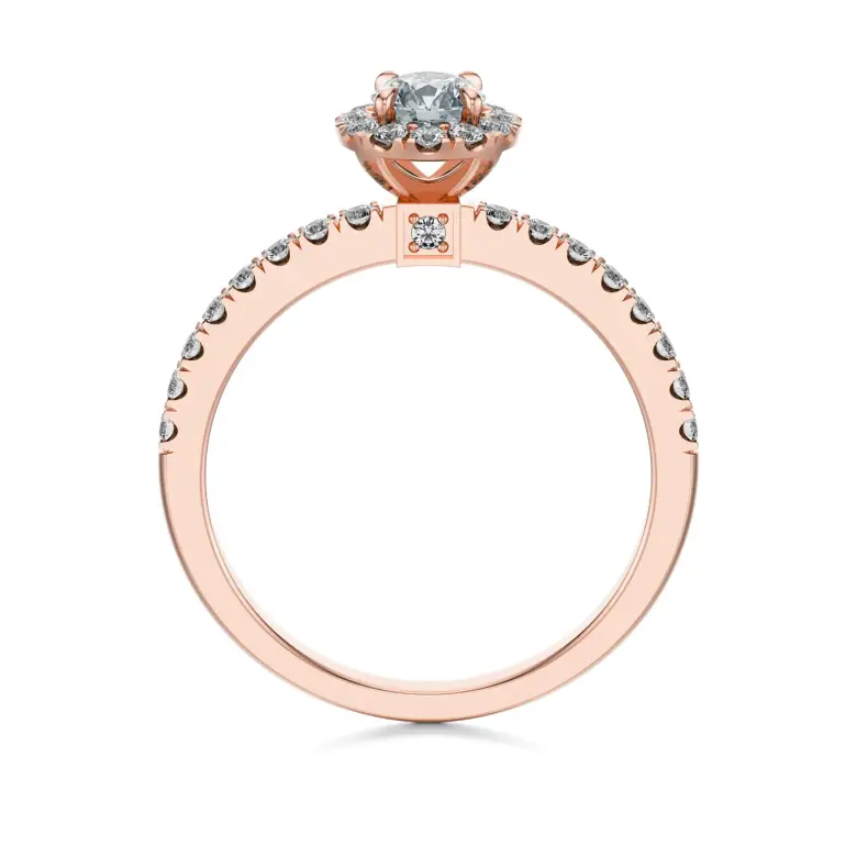 Pierścionek zaręczynowy różowe złoto