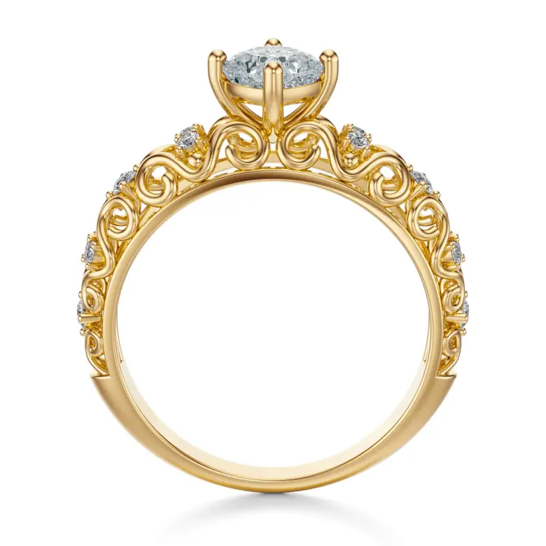 Pierścionek z kwadratowym diamentem