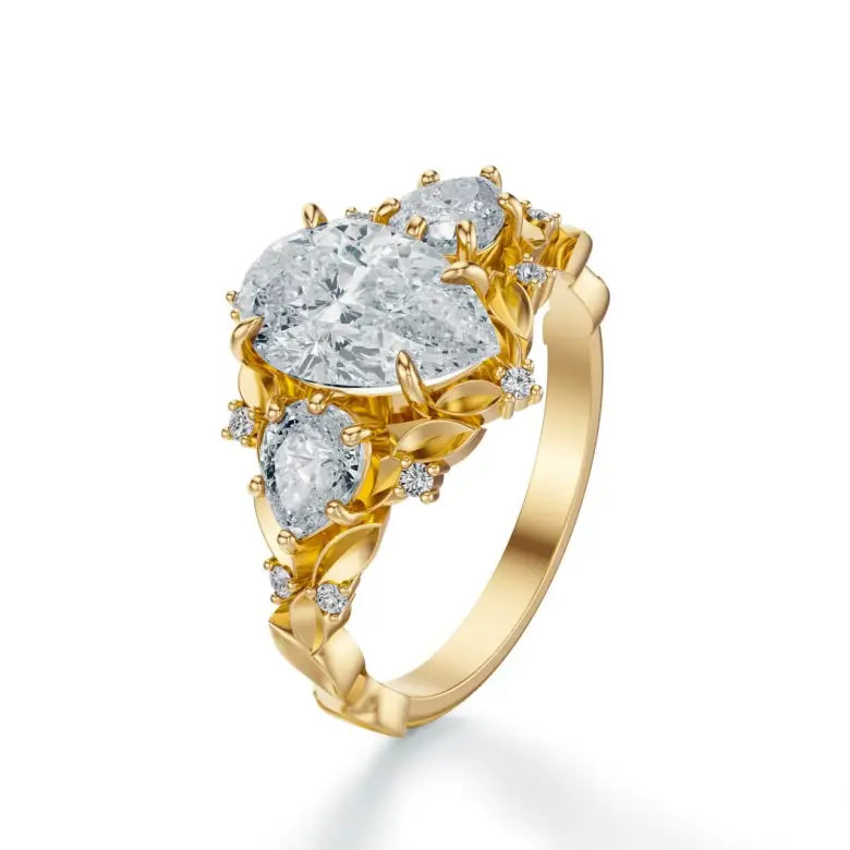 Pierścionek z dużym diamentem