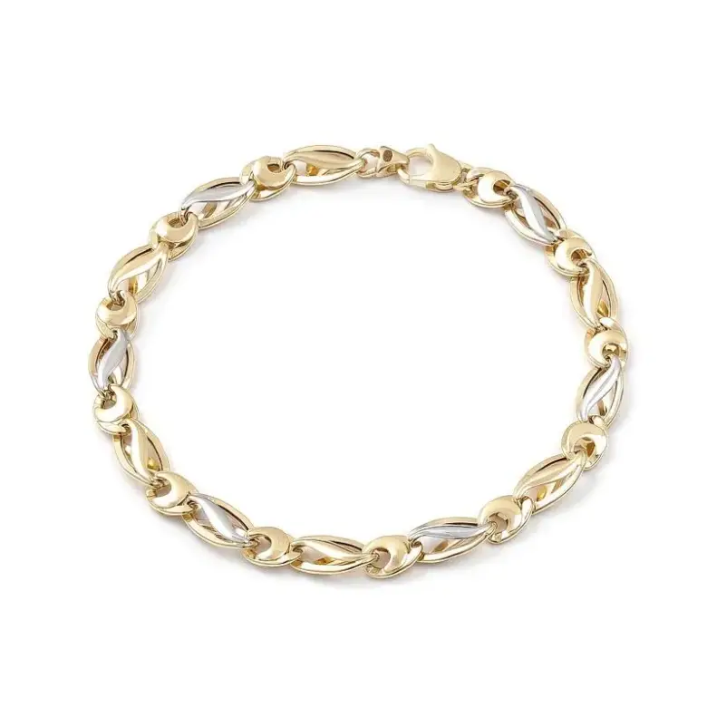 Bransoletka z białego i żółtego złota