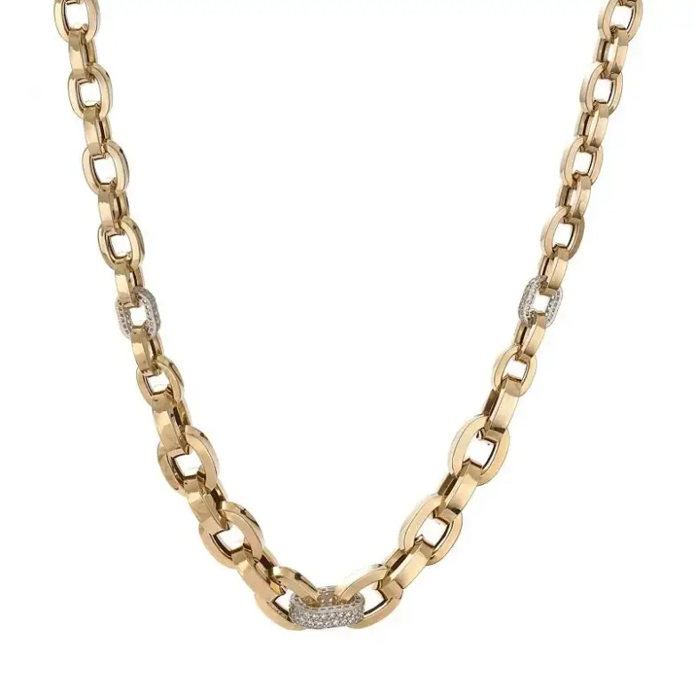 gruby zloty naszyjnik z cyrkoniami