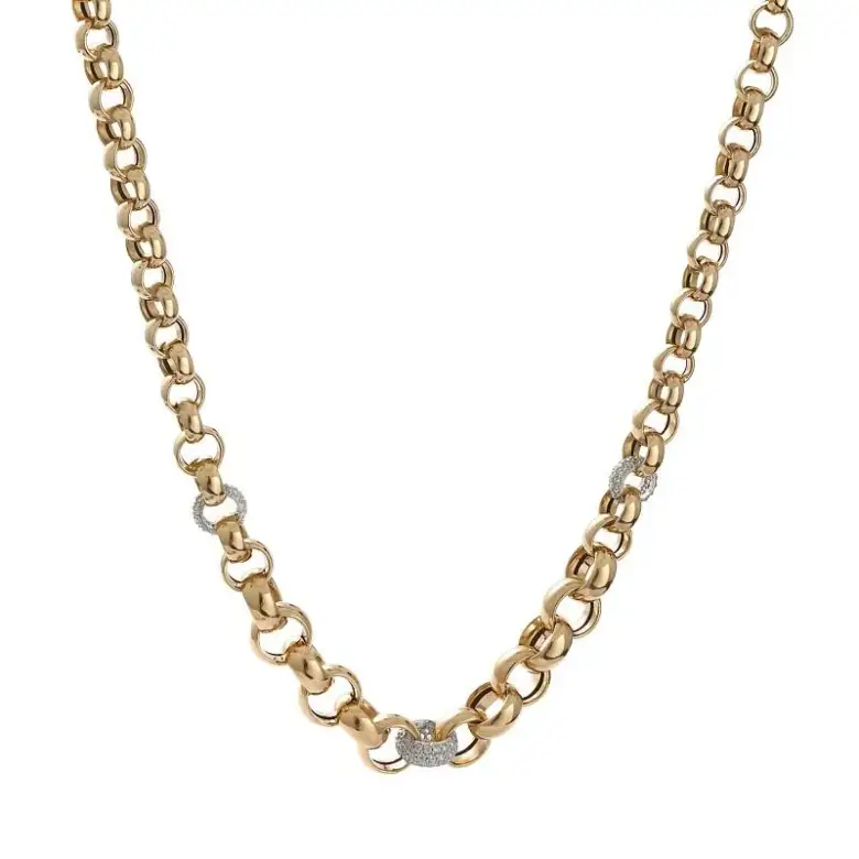 Gruby złoty naszyjnik z cyrkoniami