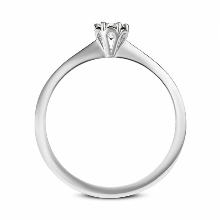 Pierścionek z białego złota z diamentem -1486