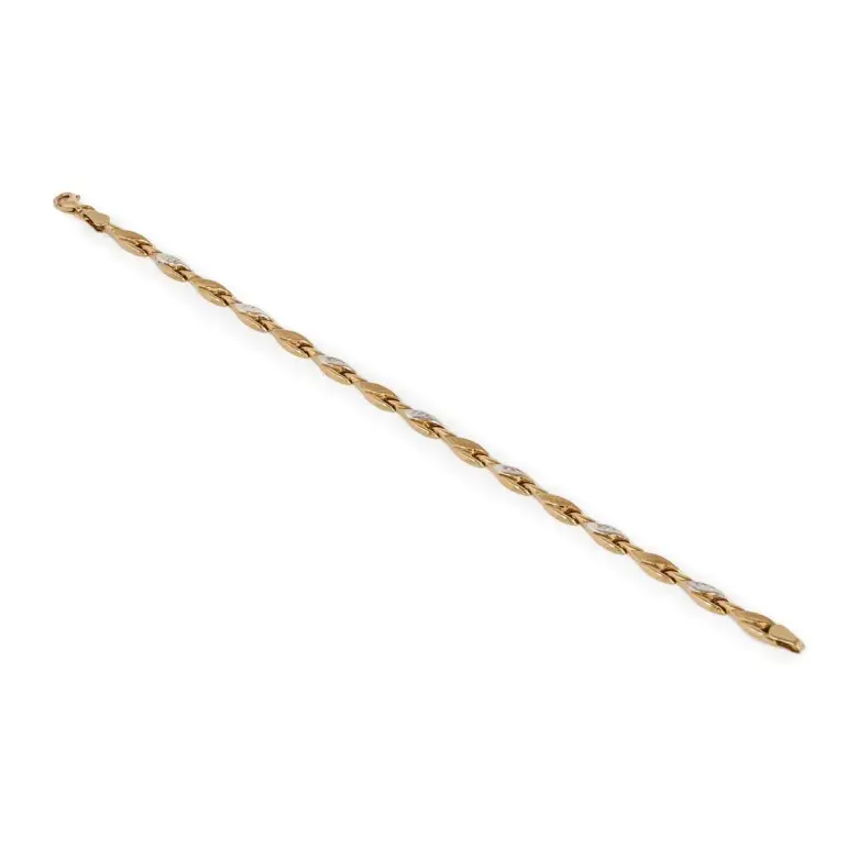 Bransoletka białe i żółte złoto