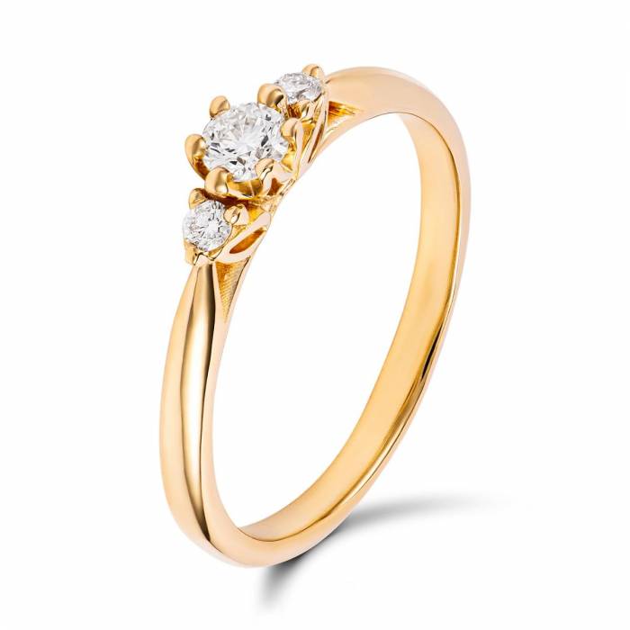 Pierścionek złoty z diamentami 0,23 ct