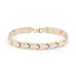 Złota bransoleta z prostokątnych elementów