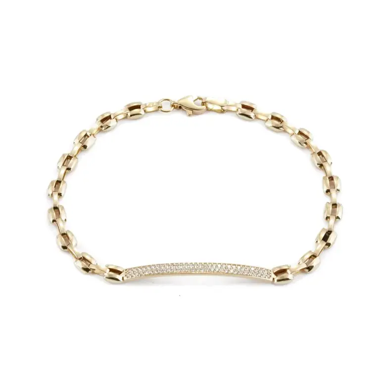 Bransoletka ze złota wysadzana cyrkoniami Bransoletka ze złota wysadzana cyrkoniami