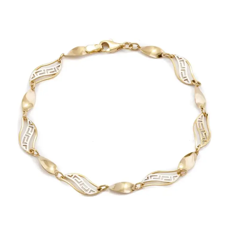 Bransoletka złota próba 585 wzór droga grecka Bransoletka złota próba 585 wzór droga grecka