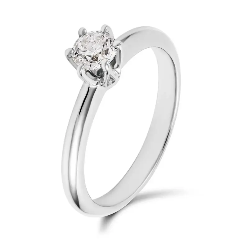 pierścionek z białego złota z diamentem 0,40 ct.-2189