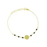 Bransoletka celebrytka z czarnymi kamieniami