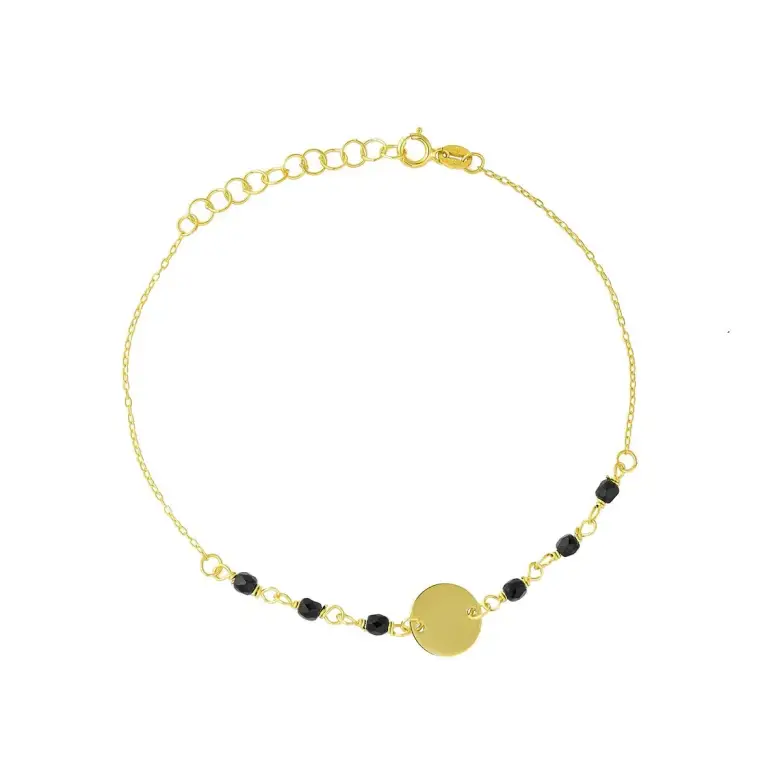 Bransoletka celebrytka z czarnymi kamieniami