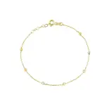 Bransoletka złota celebrytka z trzykolorowymi kulkami Bransoletka złota celebrytka z trzykolorowymi kulkami