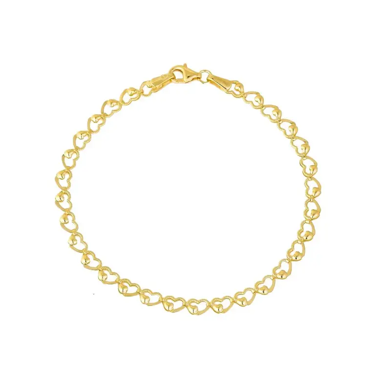 Bransoletka złota z dużymi serduszkami Bransoletka złota z dużymi serduszkami