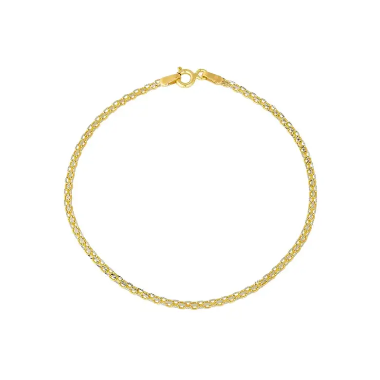 Bransoletka złota dwukolorowa o splocie Bismark Bransoletka złota dwukolorowa o splocie Bismark