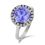 Złoty pierścionek z tanzanitem