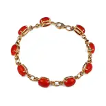 Złota bransoletka z koralem naturalnym Złota bransoletka z koralem naturalnym