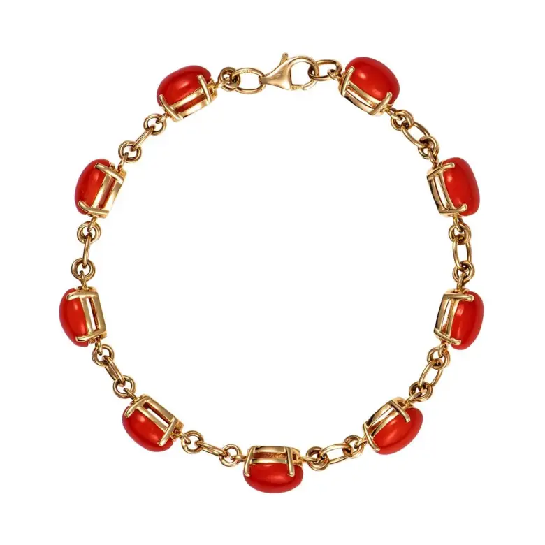 bransoletka złota z koralem-2494 bransoletka złota z koralem-2494