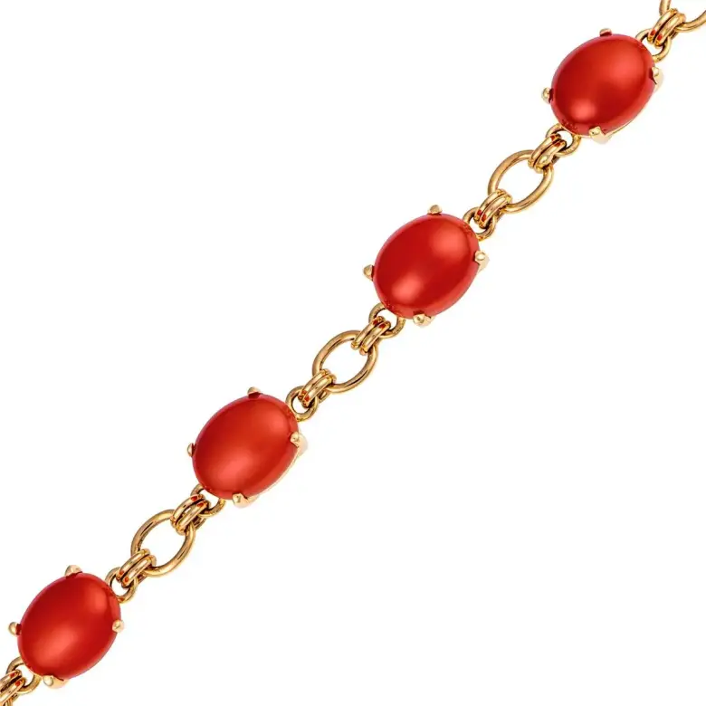 bransoletka złota z koralem-2495 bransoletka złota z koralem-2495