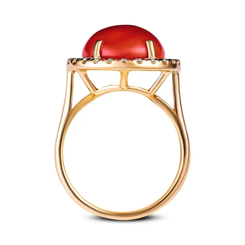 Pierścionek z koralem naturalnym -2858 Pierścionek z koralem naturalnym -2858