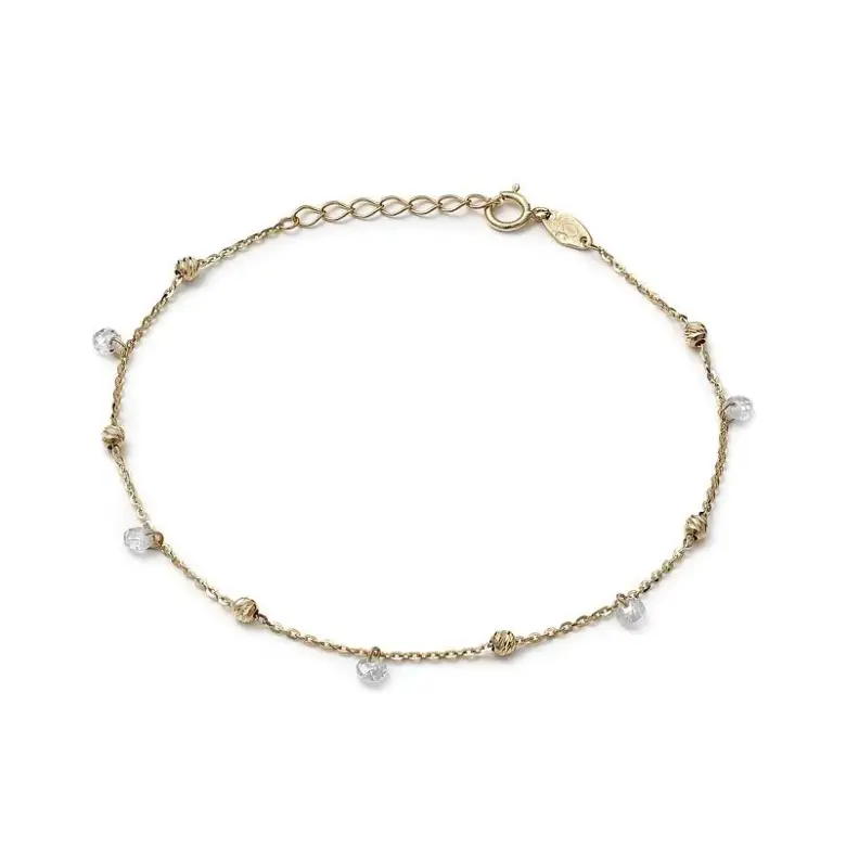 Złota bransoletka z kamyczkami Złota bransoletka z kamyczkami