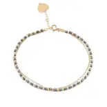 Złota bransoletka z czarnymi kamyczkami Złota bransoletka z czarnymi kamyczkami