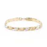 Złota bransoleta w dwóch kolorach