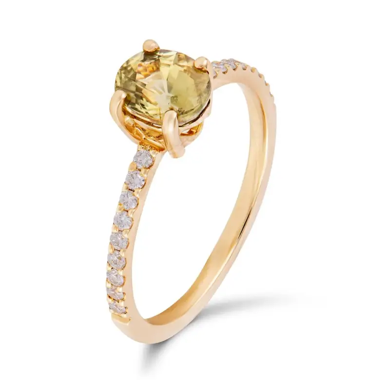 Pierścionek z aleksandrytem naturalnym