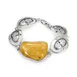 Bransoletka srebrna z bursztynem