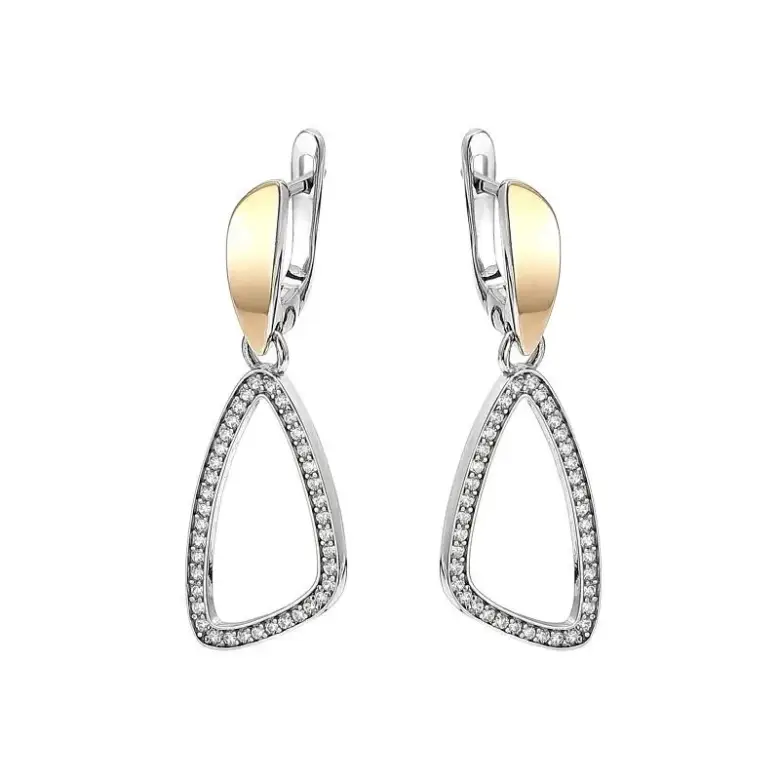 Kolczyki srebrne z cyrkoniami wiszące