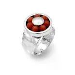 Pierścionek z koralem naturalnym-3580 Pierścionek z koralem naturalnym-3580