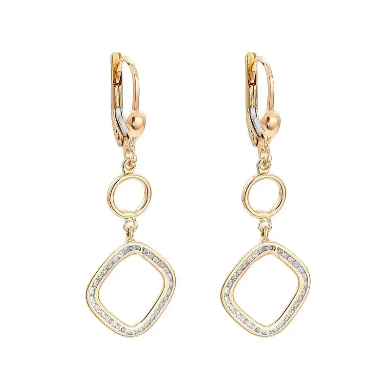 Kolczyki złote z cyrkoniami Kolczyki złote z cyrkoniami