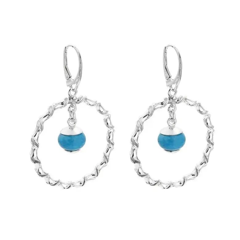 Kolczyki z niebieskim kamieniem